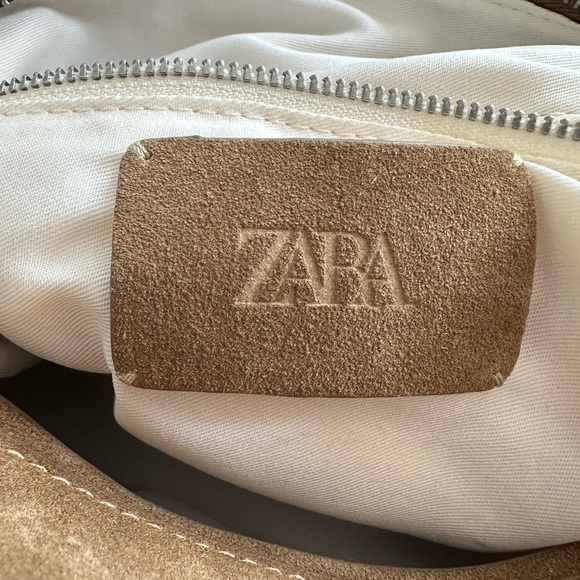 Zara Tan Suede Tote Bag travel bag - Picture 2 of 11